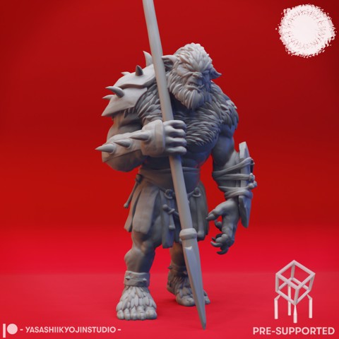 Image of Bugbear Spearmen - Book of Beasts - Tabletop Miniature (Pre-Supported)