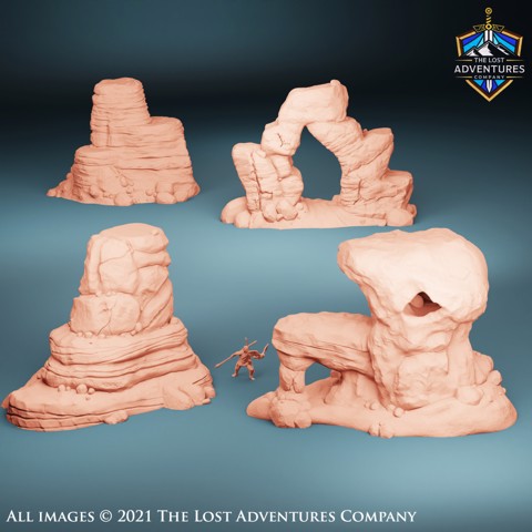 Image of Desert Rock Formations (Set of 4)