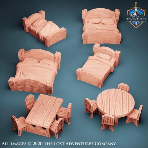 Image of Bed & Tables (Set of 6)