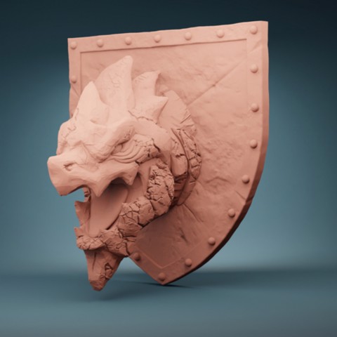 Image of Lost Dragons Head Wall Mounts (Set of 17 Heads / 4 Wall Shields)