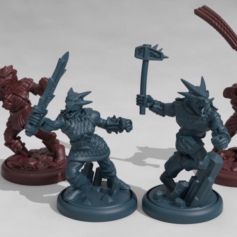 Image of Core Variant Dragonborn + Weapons/Shields Pack (Set 1)