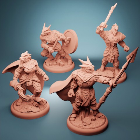 Image of Captains & Champions Variant Dragonborn + Weapons/Shields Pack (Set 2)