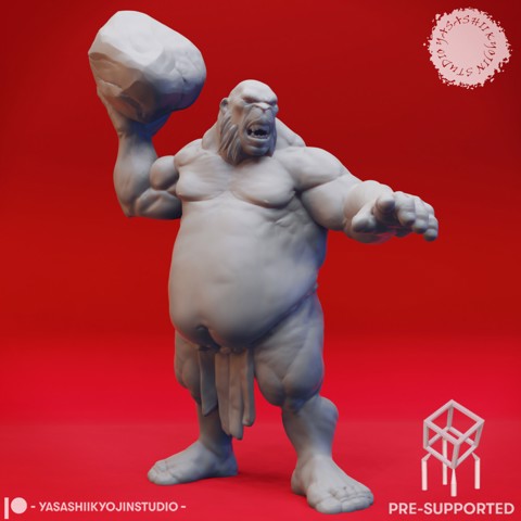 Image of Ogre Thrower - Book of Beasts - Tabletop Miniatures (Pre-Supported)