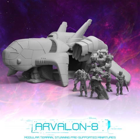 Image of Arvalon-8 Cyphrons' Crew and the Charon Dropship