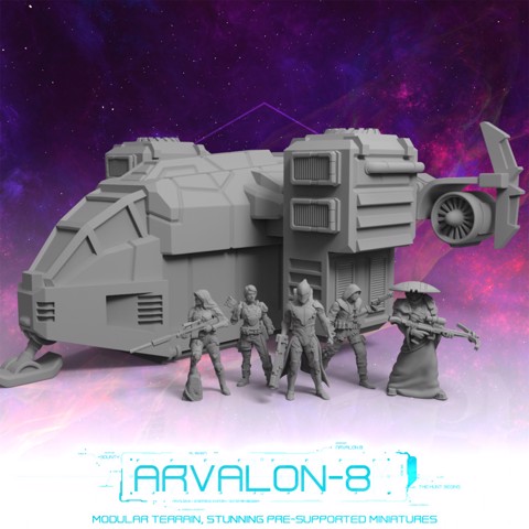 Image of Arvalon-8 Zimeons' Crew and the Mako V2