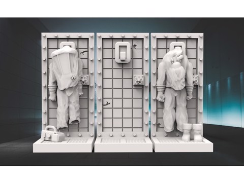 Image of Modern Chemical Suit Racks - Sci Fi Fantasy space Scenery