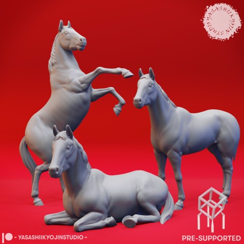 Image of Horses and Unicorns - Tabletop Props (Pre-Supported)