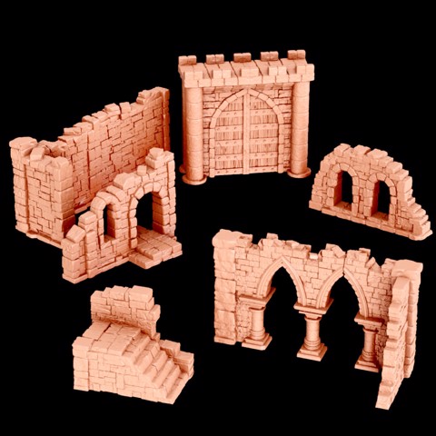 Image of Ravenhold Ruins (Walls, Gates, Stairs) - Prop | The Siege of Ravenhold
