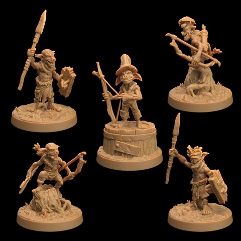 Image of Swamp Goblins | PRESUPPORTED | Mushroom Bayou | Bard Warrior Archer