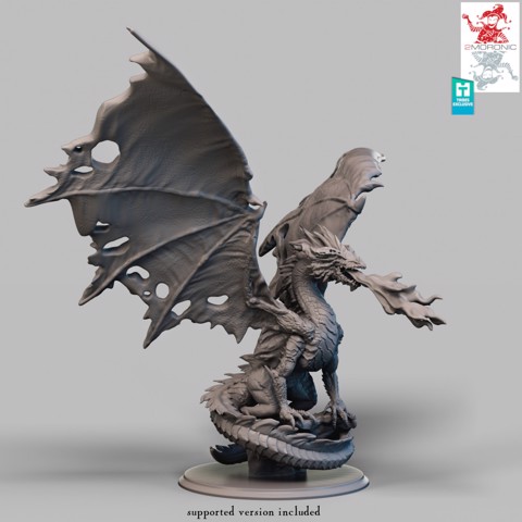 Image of Red Dragon - two heads variants