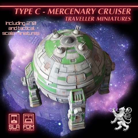 Image of Type C Mercenary Cruiser Traveller Miniatures