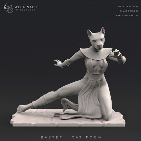 Image of Bastet, Cat Form | 75mm | PreSupported