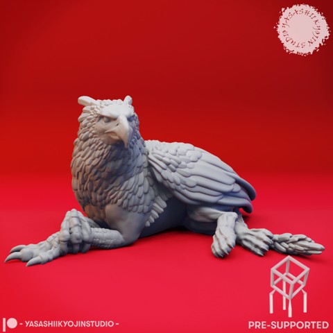 Image of Laying Griffin - Tabletop Miniature (Pre-Supported)