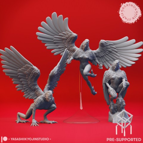 Image of Harpy Mob - Tabletop Miniature (Pre-Supported)