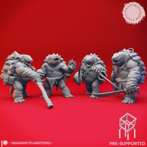 Image of Tortle Gang- Tabletop Miniatures (Pre-Supported)
