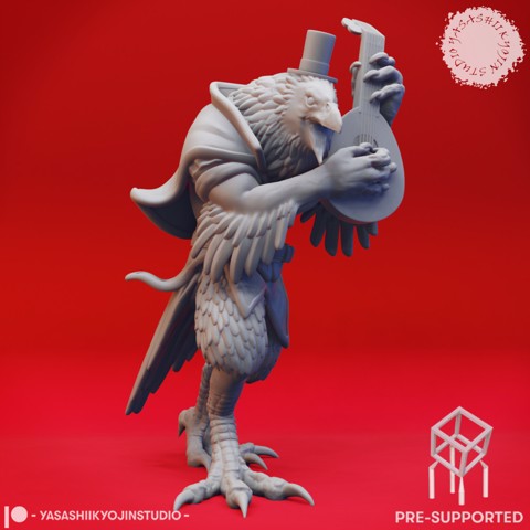 Image of Kenku Bard - Tabletop Miniature (Pre-Supported)
