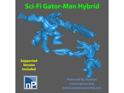 Image of SciFi Gator-Man Hybrid 01