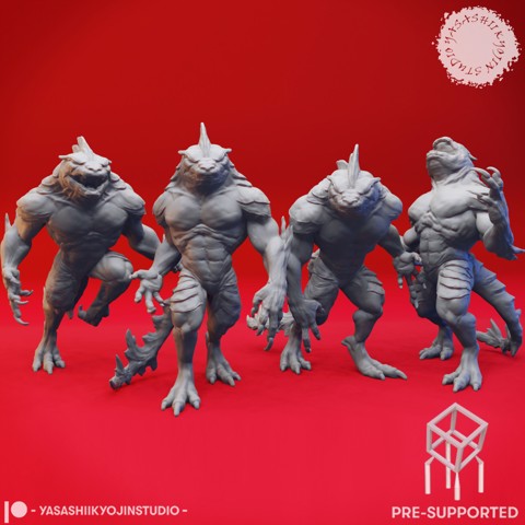 Image of Troglodyte Mob - Tabletop Miniature (Pre-Supported)