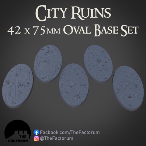 Image of 42 x 75mm OVAL CITY RUINS BASE SET (SUPPORTED)