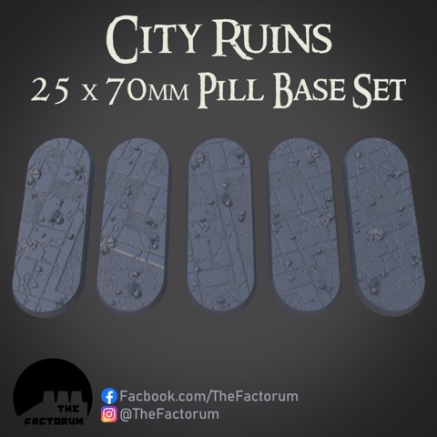 Image of 25 x 70MM Pill CITY RUINS BASE SET (SUPPORTED)