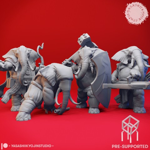 Image of Loxodon Herd - Tabletop Miniatures (Pre-Supported)