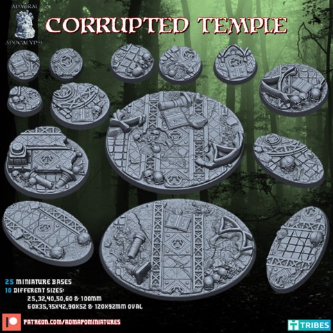 Image of Corrupted Temple Set (Bases & Toppers//pre-supported)