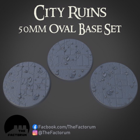 Image of 50MM CITY RUINS BASE SET (SUPPORTED)