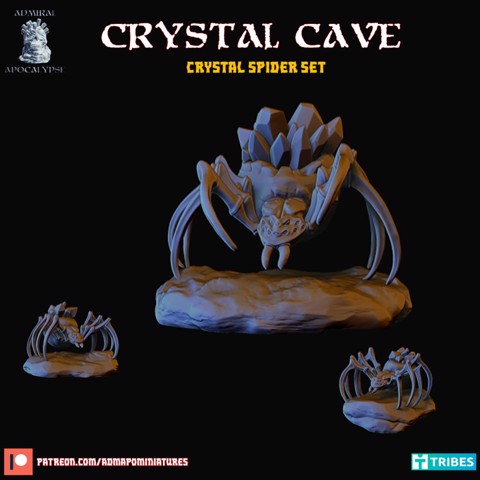 Image of Crystal Spider Set (pre-supported)