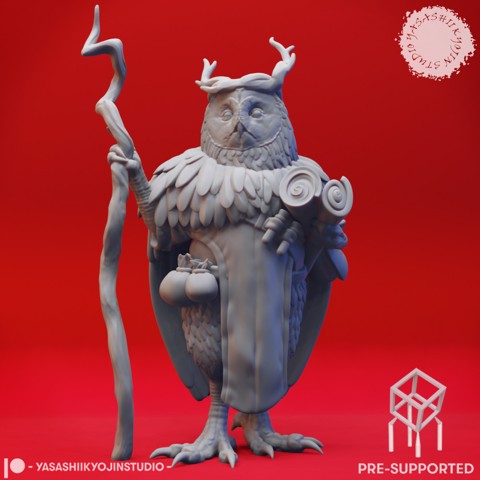 Image of Owlin Druid - Tabletop Miniature (Pre-Supported)