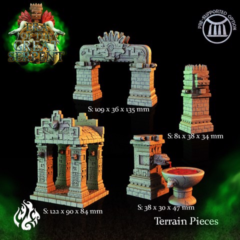Image of Ophidian Temple, Statues & Ruins Scenery Pieces