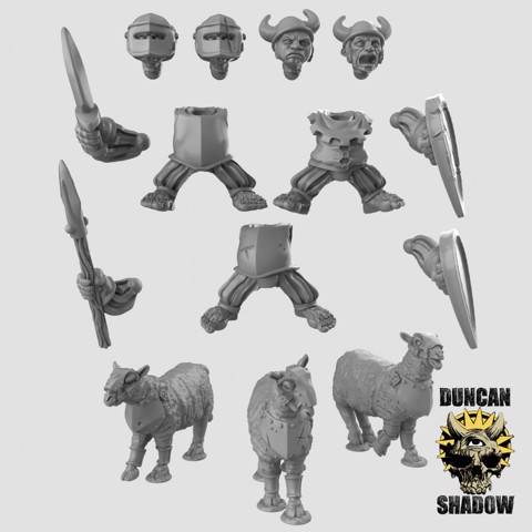 Image of Halfling Cavalry Multipart Kit (pre supported)