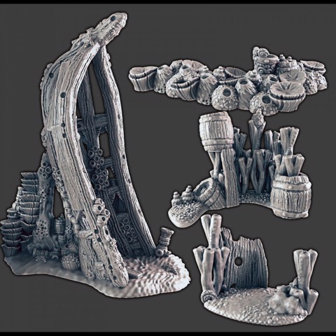 Image of Shipwreck Coral/Rock Scatter - Set 2 [SUPPORT-FREE]