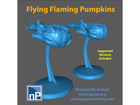 Image of Flying Flaming Pumpkins