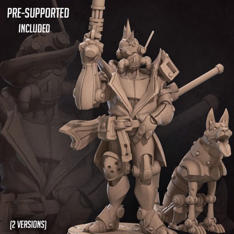 Image of Warforged Artificer (and Robot Dog) (2 Versions)