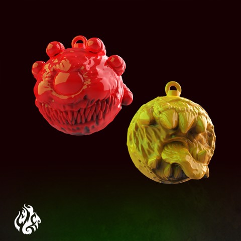 Image of Beholder & Mimic Xmas Tree Ornaments