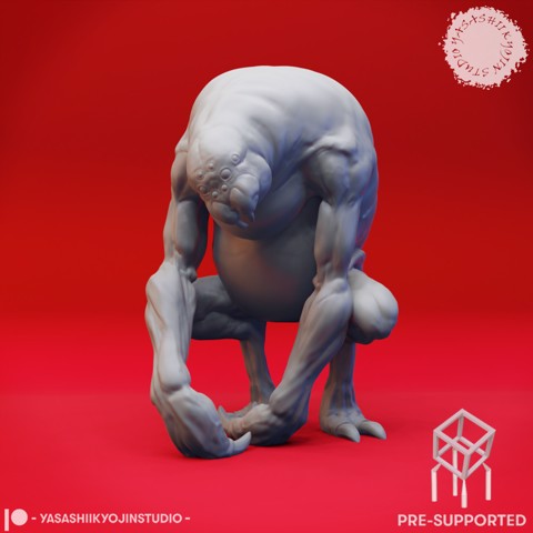 Image of Crouching Ettercap - Tabletop Miniature (Pre-Supported)