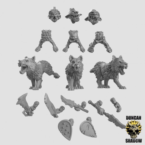 Image of Goblin Wolf Riders Multipart Kit (Pre supported)