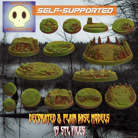 Image of Swamp Bases (15 stl files)