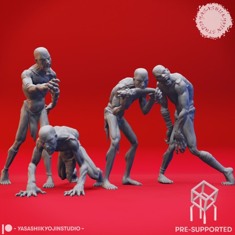 Image of Ghoul Mob - Tabletop Miniatures (Pre-Supported)