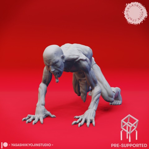 Image of Crawling Ghoul - Tabletop Miniature (Pre-Supported)