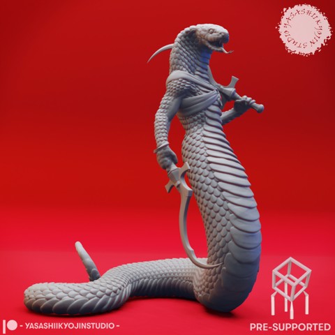 Image of Yuan-Ti Dual Khopesh - Tabletop Miniature (Pre-Supported)
