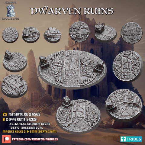 Image of Dwarven Ruins Set (Bases & Toppers//Pre-supported)