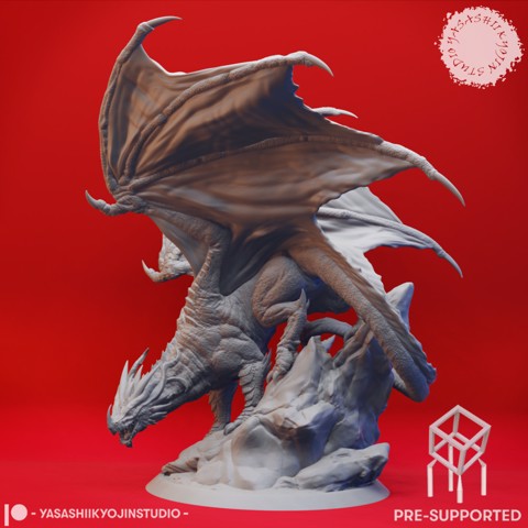 Image of Ancient Red Dragon - Tabletop Miniature (Pre-Supported)