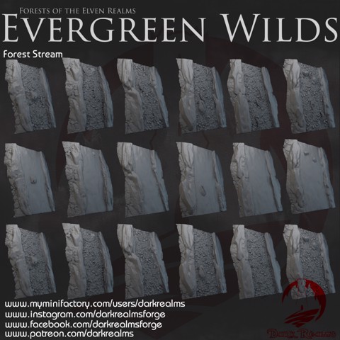 Image of Dark Realms - Evergreen Wilds - Forest Stream Tiles