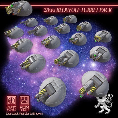 Image of 28mm Beowulf Turret Pack