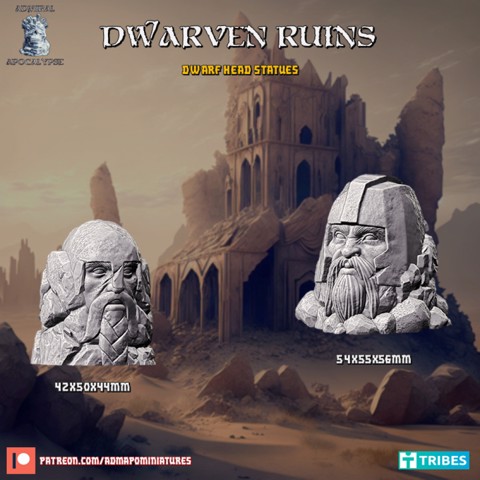 Image of Dwarf Head Statues (pre-supported)
