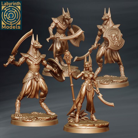 Image of Kemet Anubis Warriors and Priestess - 32mm scale