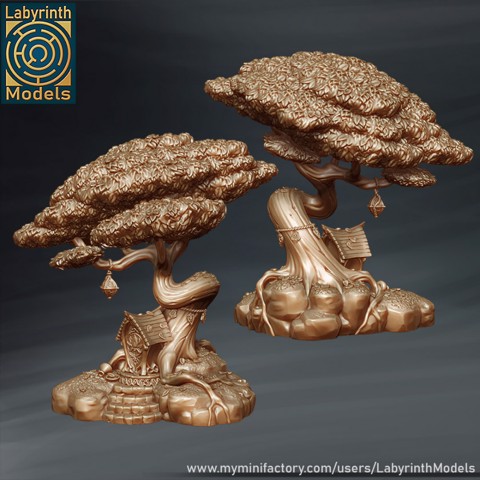 Image of Tree and Shrine - 28 to 32 mm scale