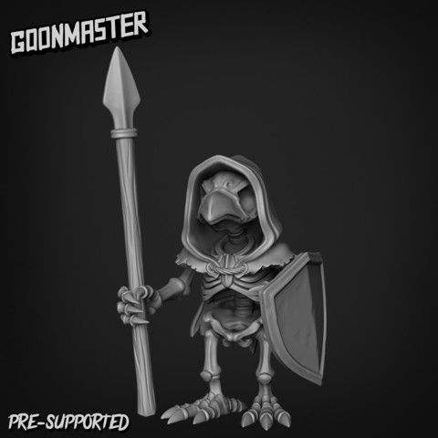 Image of Undead Crow Skeleton Spear and Shield