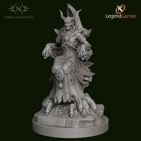 Image of Dungeons and Diversity Tiefling Warlock Wheelchair figure from Strata Miniatures
